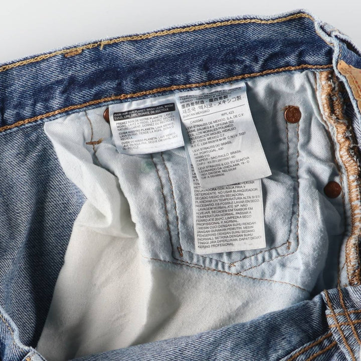 Levi's 501 straight denim pants for men, size W35 cotton Blue type light blue Vintage Second Hand