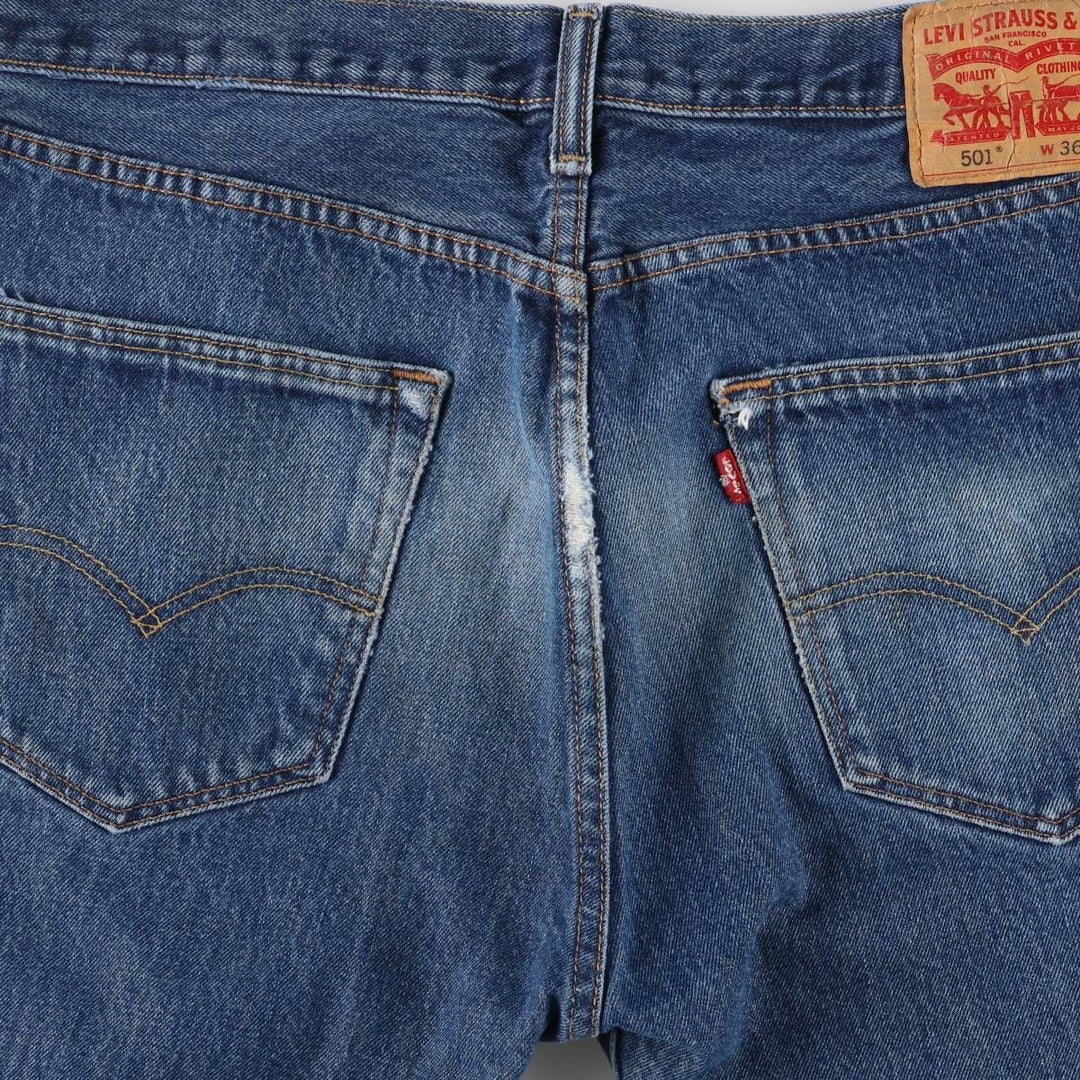 Levi's 501 straight denim pants for men, size W34 cotton blue type Vintage Second Hand