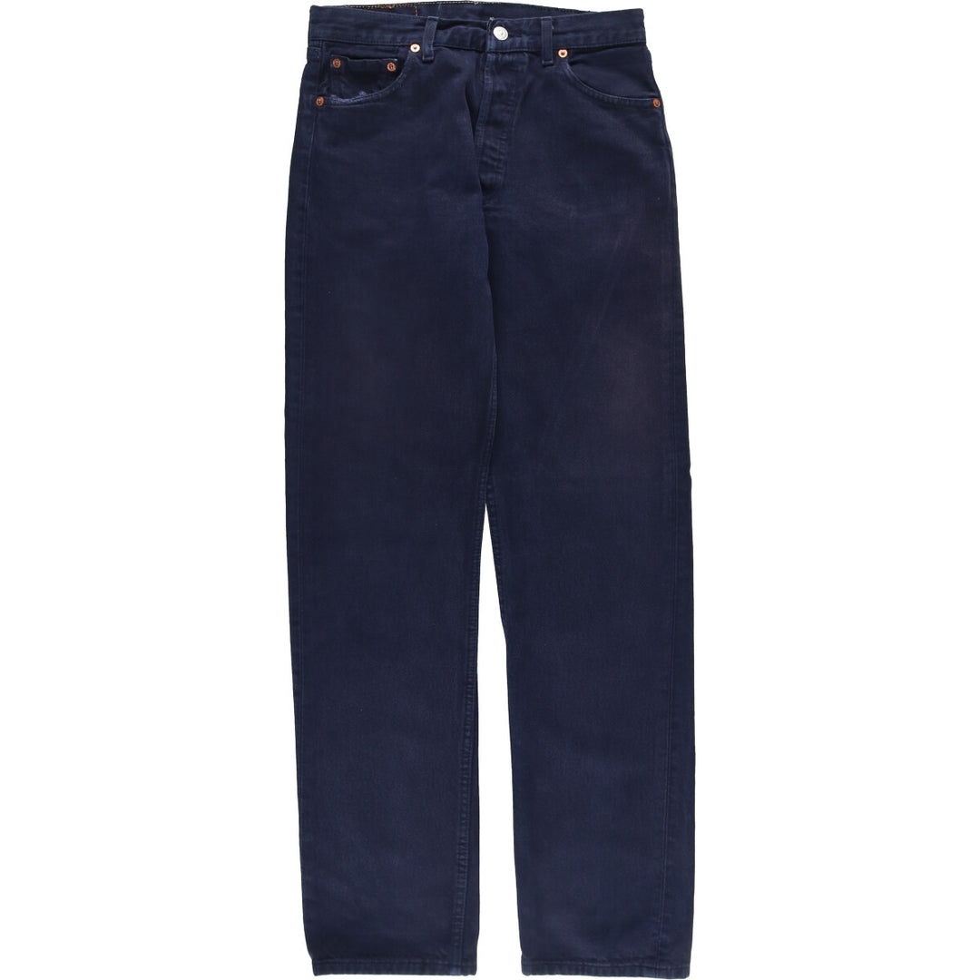 90'S Levi's 501-0121 Euro model straight denim pants for men, W30 equivalent, vintage cotton navy blue type Vintage Second Hand