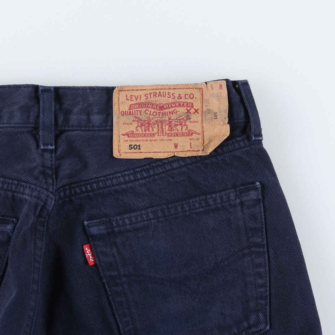 90'S Levi's 501-0121 Euro model straight denim pants for men, W30 equivalent, vintage cotton navy blue type Vintage Second Hand