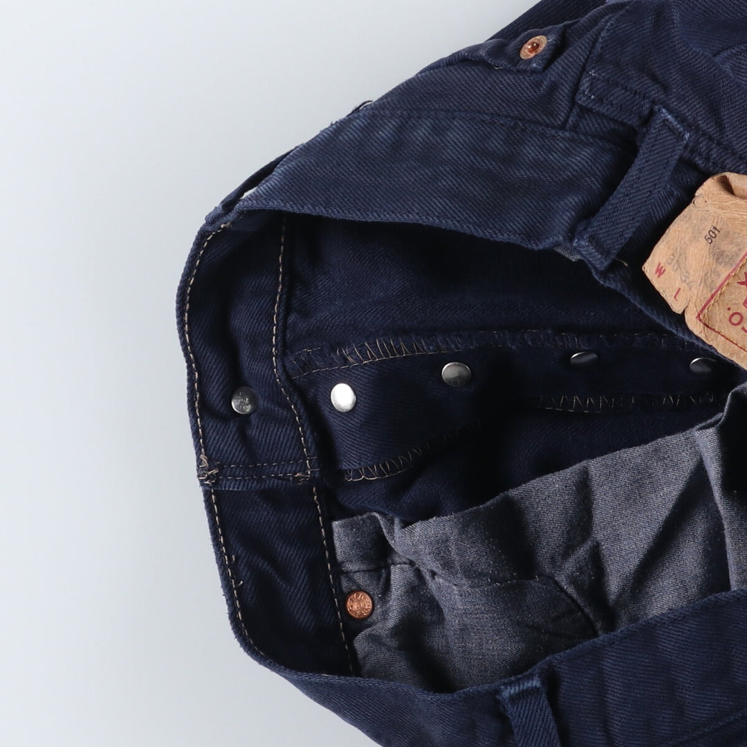 90'S Levi's 501-0121 Euro model straight denim pants for men, W30 equivalent, vintage cotton navy blue type Vintage Second Hand