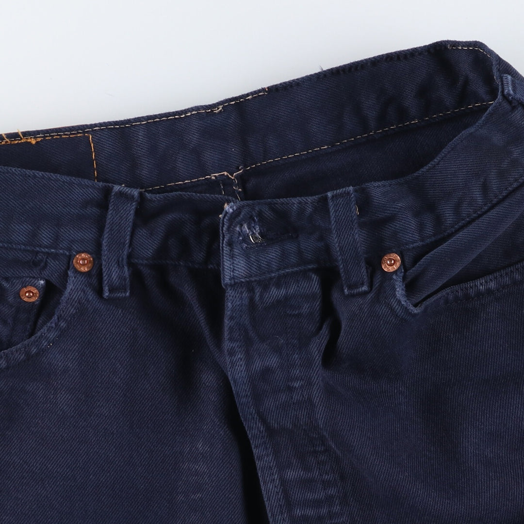 90'S Levi's 501-0121 Euro model straight denim pants for men, W30 equivalent, vintage cotton navy blue type Vintage Second Hand