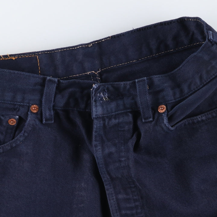 90'S Levi's 501-0121 Euro model straight denim pants for men, W30 equivalent, vintage cotton navy blue type Vintage Second Hand