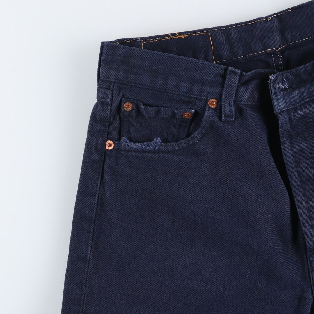 90'S Levi's 501-0121 Euro model straight denim pants for men, W30 equivalent, vintage cotton navy blue type Vintage Second Hand