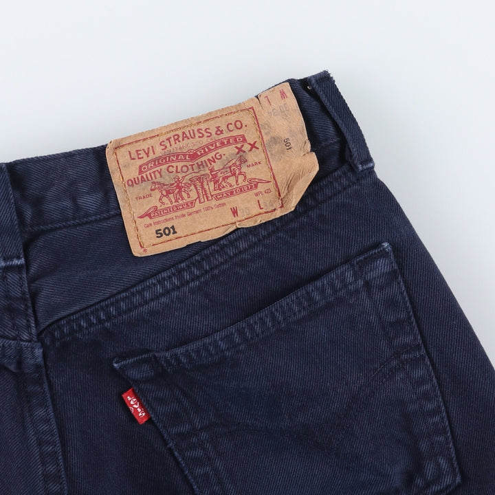 90'S Levi's 501-0121 Euro model straight denim pants for men, W30 equivalent, vintage cotton navy blue type Vintage Second Hand
