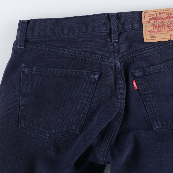 90'S Levi's 501-0121 Euro model straight denim pants for men, W30 equivalent, vintage cotton navy blue type Vintage Second Hand