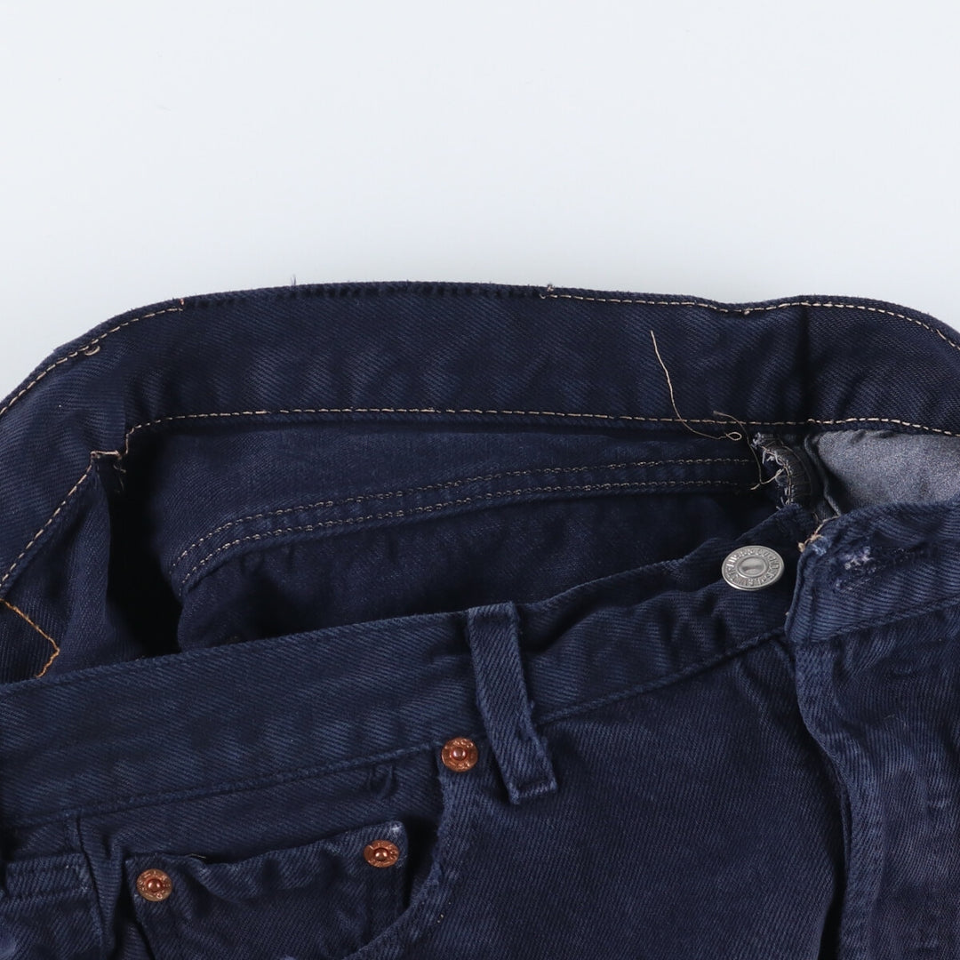 90'S Levi's 501-0121 Euro model straight denim pants for men, W30 equivalent, vintage cotton navy blue type Vintage Second Hand