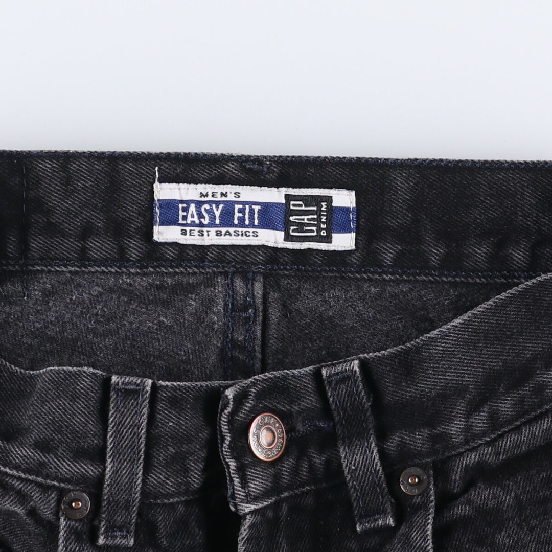 90'S GAP DENIM Old Gap Cut-Off Black Denim Straight Denim Pants Women's Size M (W26) unclear black type Vintage Second Hand