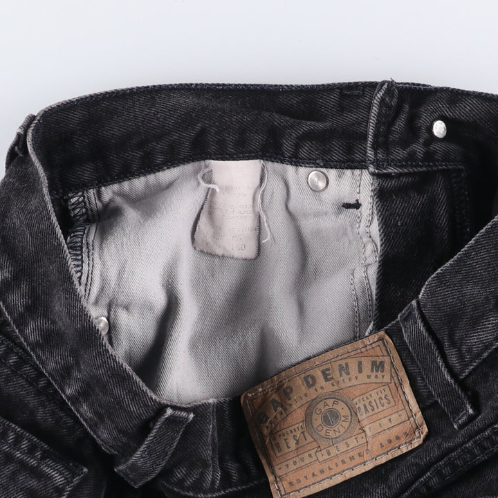 90'S GAP DENIM Old Gap Cut-Off Black Denim Straight Denim Pants Women's Size M (W26) unclear black type Vintage Second Hand