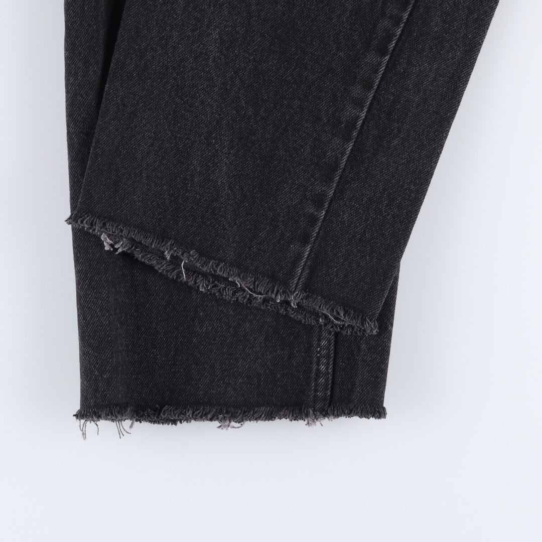 90'S GAP DENIM Old Gap Cut-Off Black Denim Straight Denim Pants Women's Size M (W26) unclear black type Vintage Second Hand
