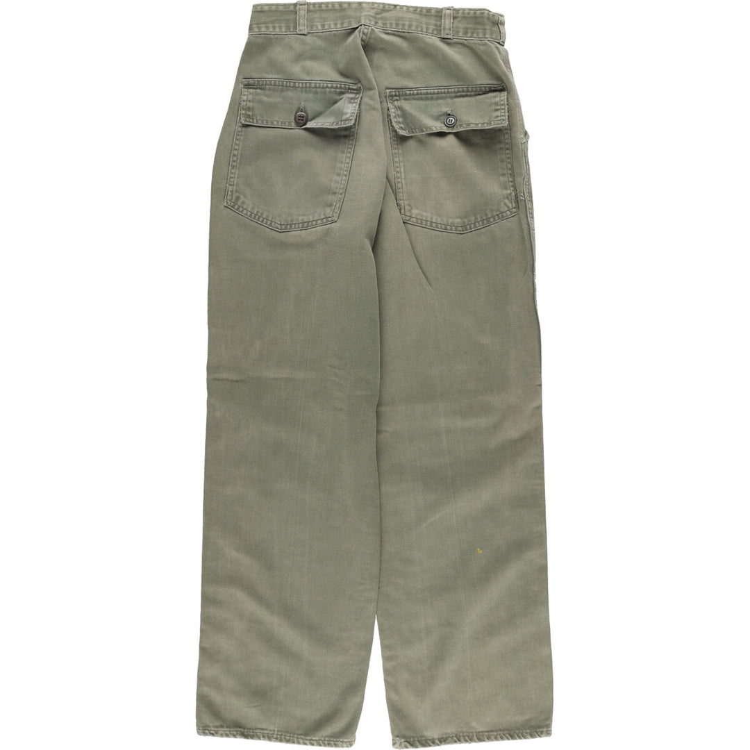1960'S US military baker pants, made in USA, women's size L (w28), vintage unclear Khaki type sage green Vintage Second Hand