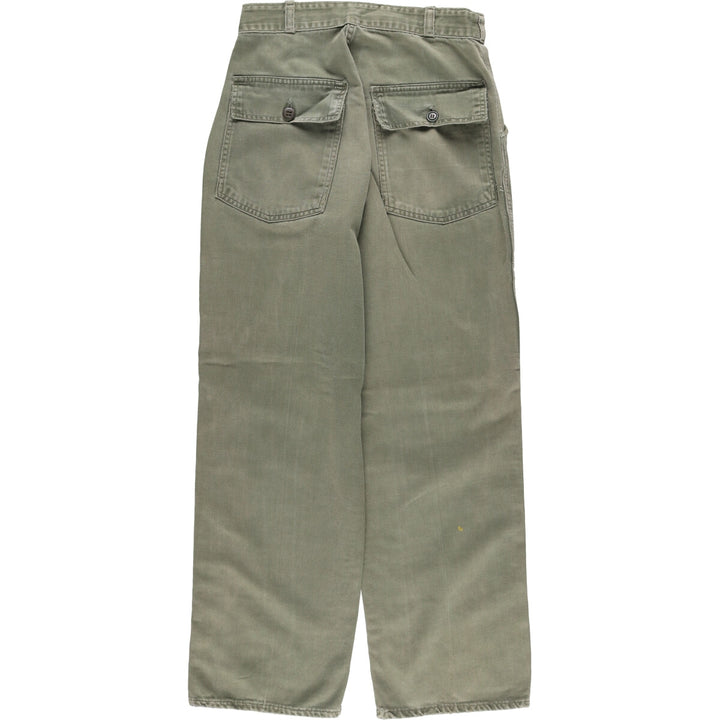 1960'S US military baker pants, made in USA, women's size L (w28), vintage unclear Khaki type sage green Vintage Second Hand