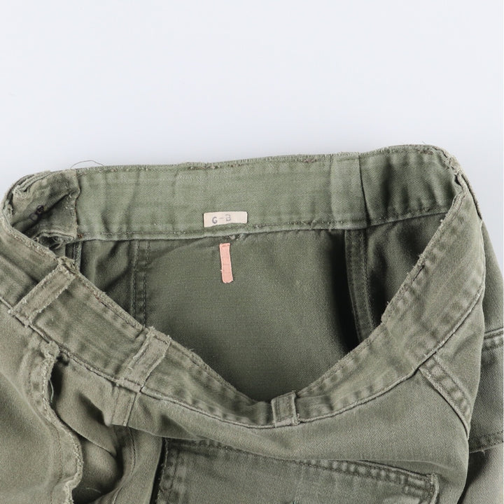 1960'S US military baker pants, made in USA, women's size L (w28), vintage unclear Khaki type sage green Vintage Second Hand