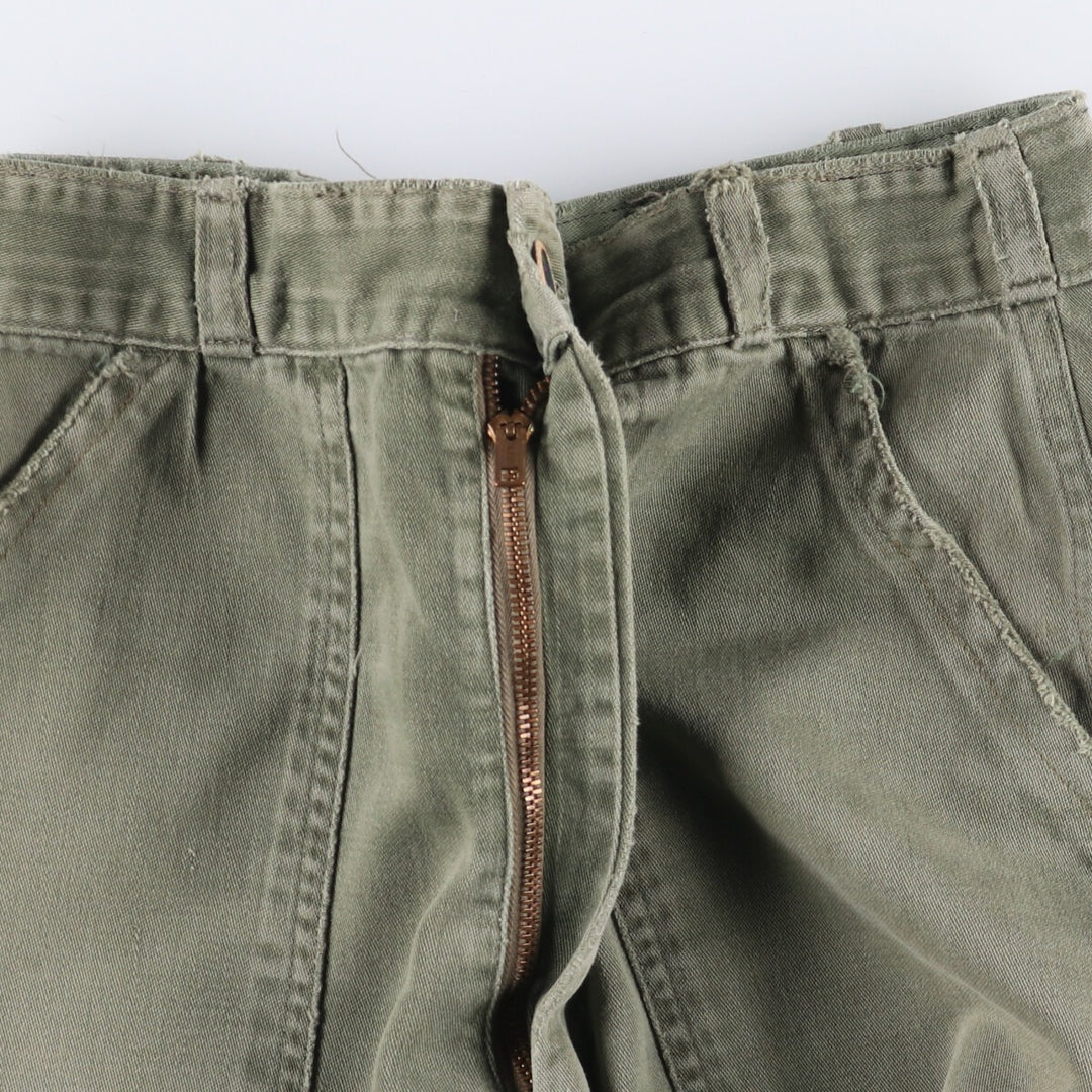 1960'S US military baker pants, made in USA, women's size L (w28), vintage unclear Khaki type sage green Vintage Second Hand