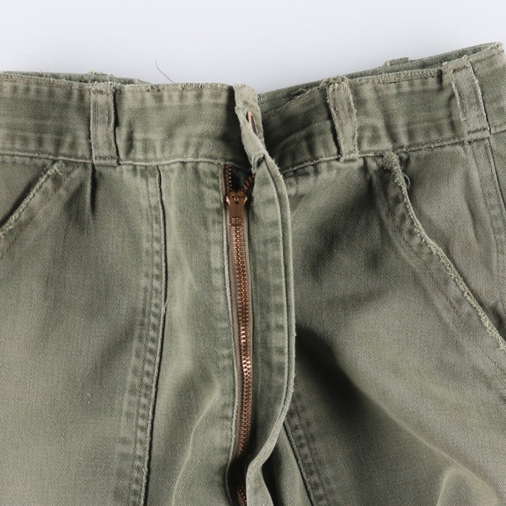1960'S US military baker pants, made in USA, women's size L (w28), vintage unclear Khaki type sage green Vintage Second Hand