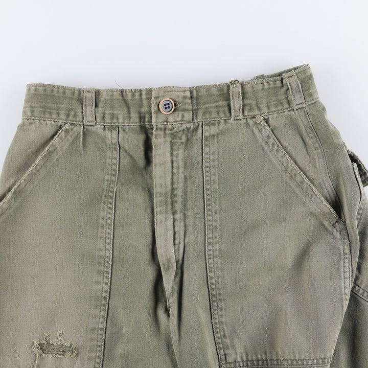 1960'S US military baker pants, made in USA, women's size L (w28), vintage unclear Khaki type sage green Vintage Second Hand