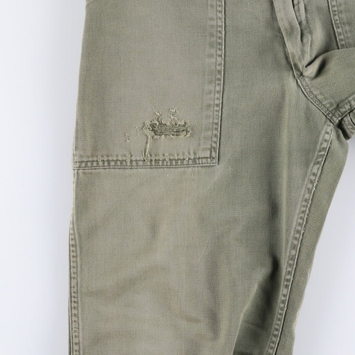 1960'S US military baker pants, made in USA, women's size L (w28), vintage unclear Khaki type sage green Vintage Second Hand