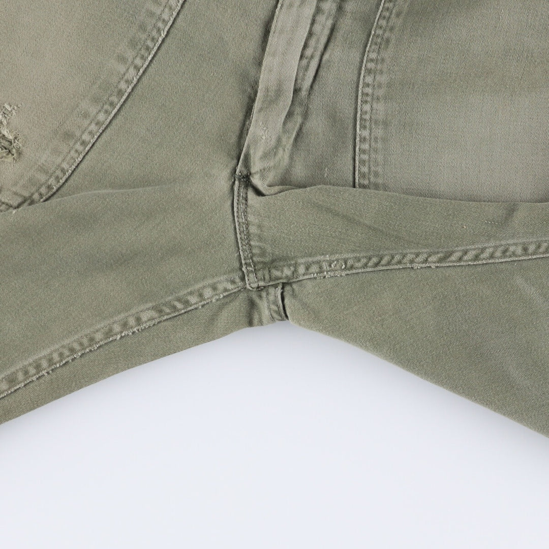 1960'S US military baker pants, made in USA, women's size L (w28), vintage unclear Khaki type sage green Vintage Second Hand