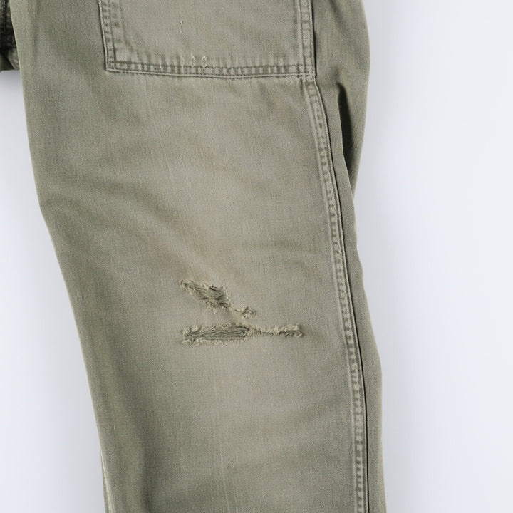 1960'S US military baker pants, made in USA, women's size L (w28), vintage unclear Khaki type sage green Vintage Second Hand