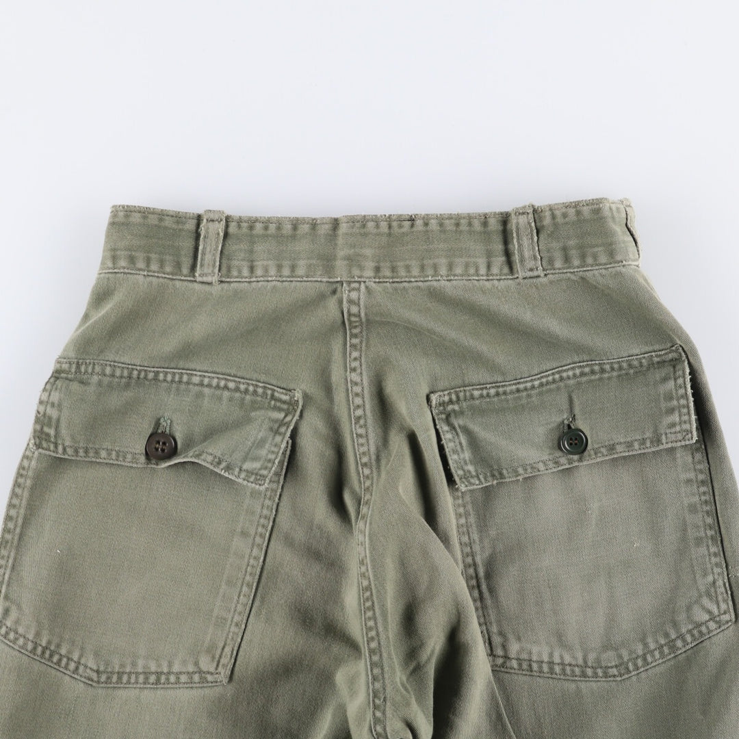 1960'S US military baker pants, made in USA, women's size L (w28), vintage unclear Khaki type sage green Vintage Second Hand
