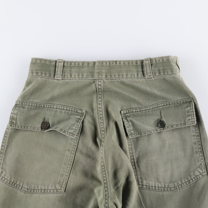 1960'S US military baker pants, made in USA, women's size L (w28), vintage unclear Khaki type sage green Vintage Second Hand