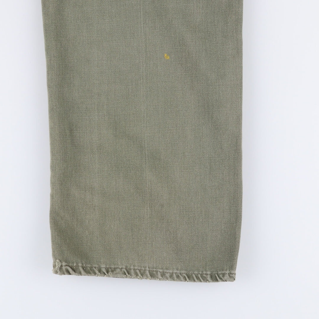 1960'S US military baker pants, made in USA, women's size L (w28), vintage unclear Khaki type sage green Vintage Second Hand