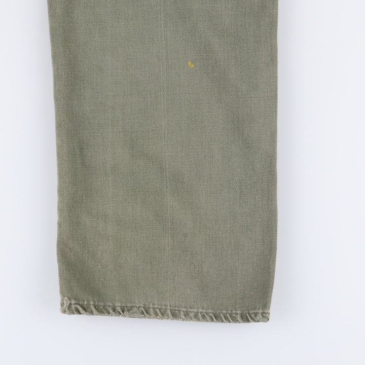 1960'S US military baker pants, made in USA, women's size L (w28), vintage unclear Khaki type sage green Vintage Second Hand