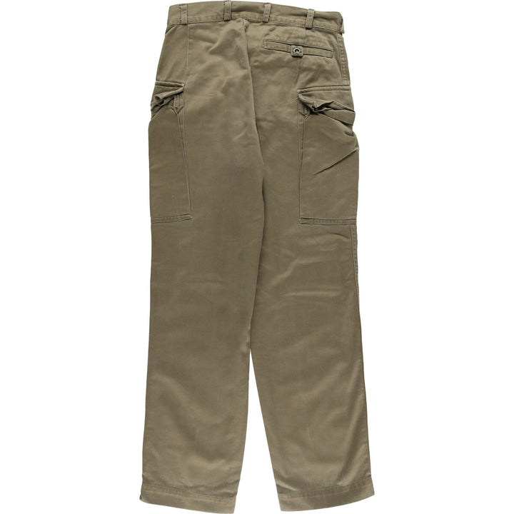 1970'S Dutch military genuine military cargo pants combat pants 78-80 women's size L (w28) vintage cotton Khaki type Vintage Second Hand