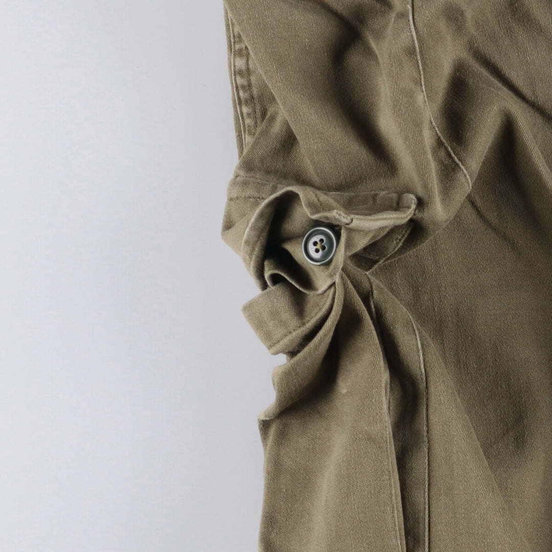 1970'S Dutch military genuine military cargo pants combat pants 78-80 women's size L (w28) vintage cotton Khaki type Vintage Second Hand