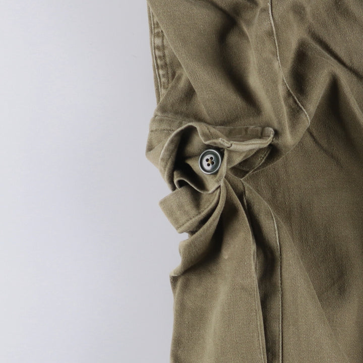 1970'S Dutch military genuine military cargo pants combat pants 78-80 women's size L (w28) vintage cotton Khaki type Vintage Second Hand