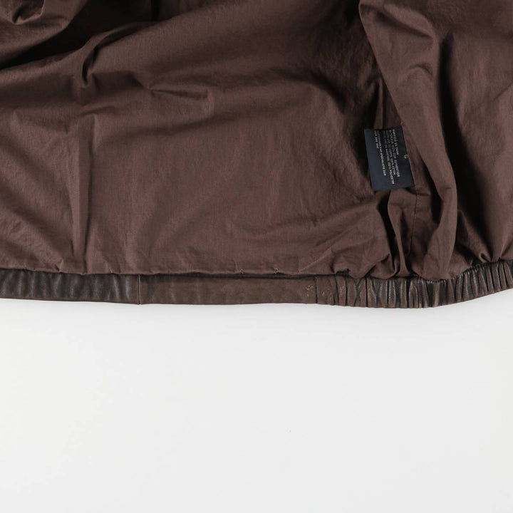00s~ NAUTICA Swing Top Type Leather Blouson Men's Size L genuine leather brown type Vintage Second Hand