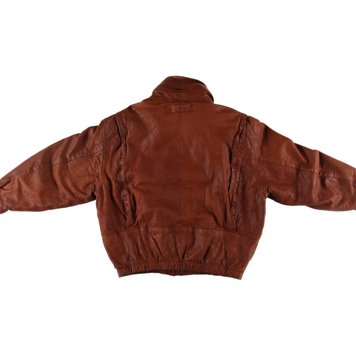 90'S NAUTICA padded leather jacket type men's XL size vintage genuine leather brown type Vintage Second Hand