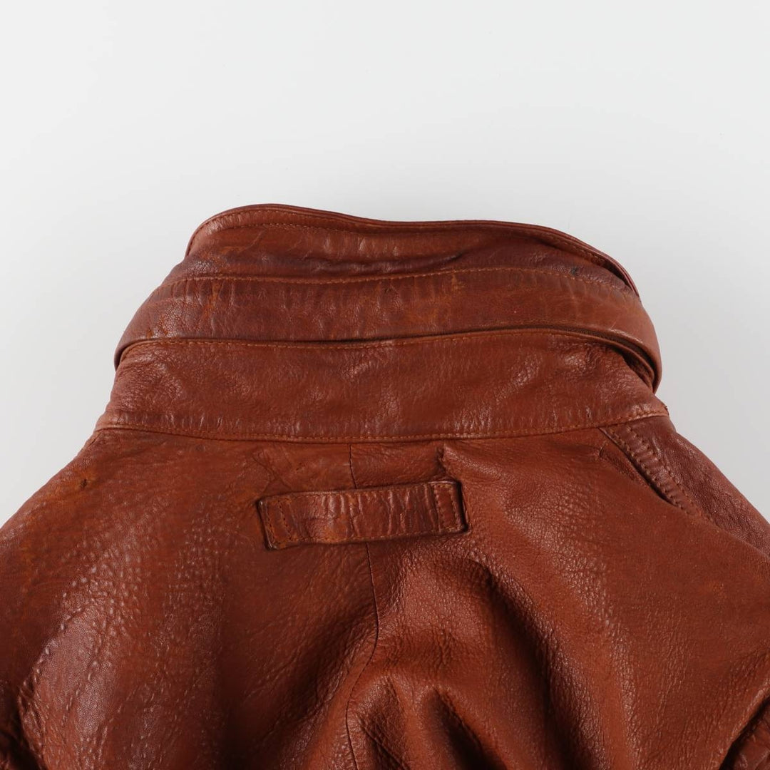 90'S NAUTICA padded leather jacket type men's XL size vintage genuine leather brown type Vintage Second Hand