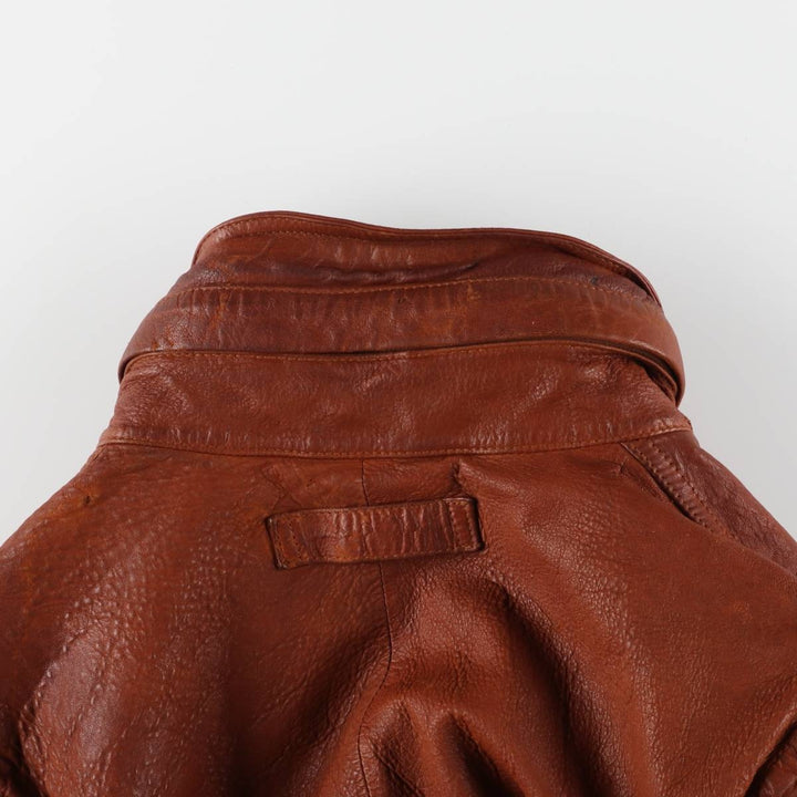 90'S NAUTICA padded leather jacket type men's XL size vintage genuine leather brown type Vintage Second Hand