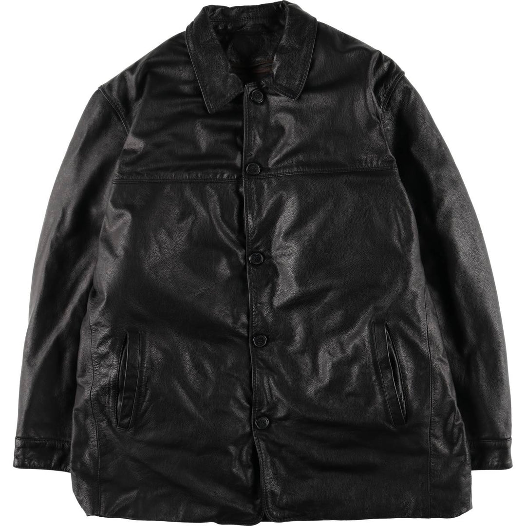 00'S Columbia Leather Coat Men's XL genuine leather black type Vintage Second Hand