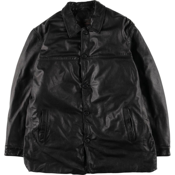00'S Columbia Leather Coat Men's XL genuine leather black type Vintage Second Hand