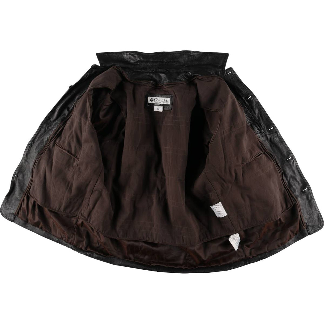 00'S Columbia Leather Coat Men's XL genuine leather black type Vintage Second Hand