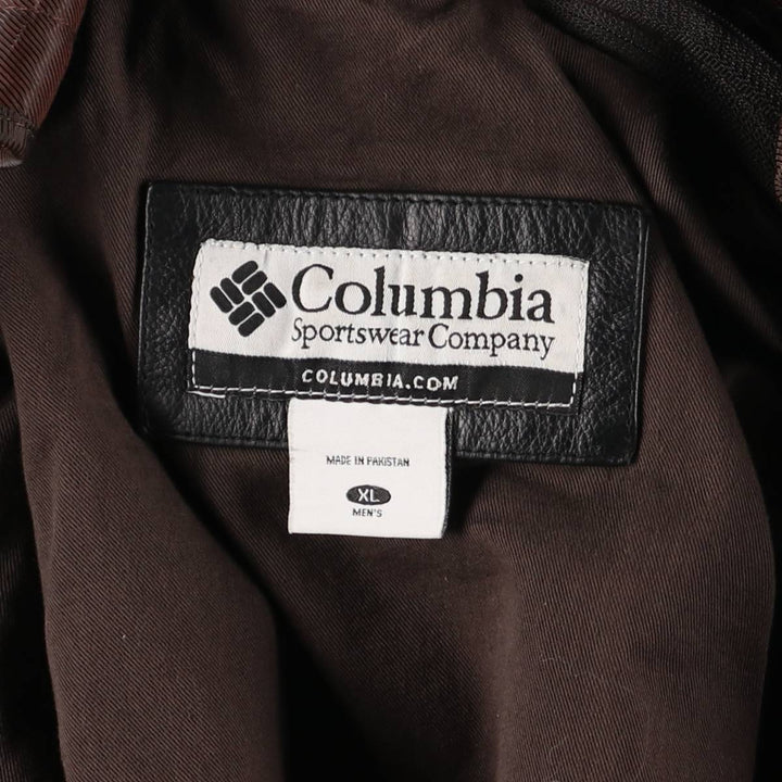 00'S Columbia Leather Coat Men's XL genuine leather black type Vintage Second Hand
