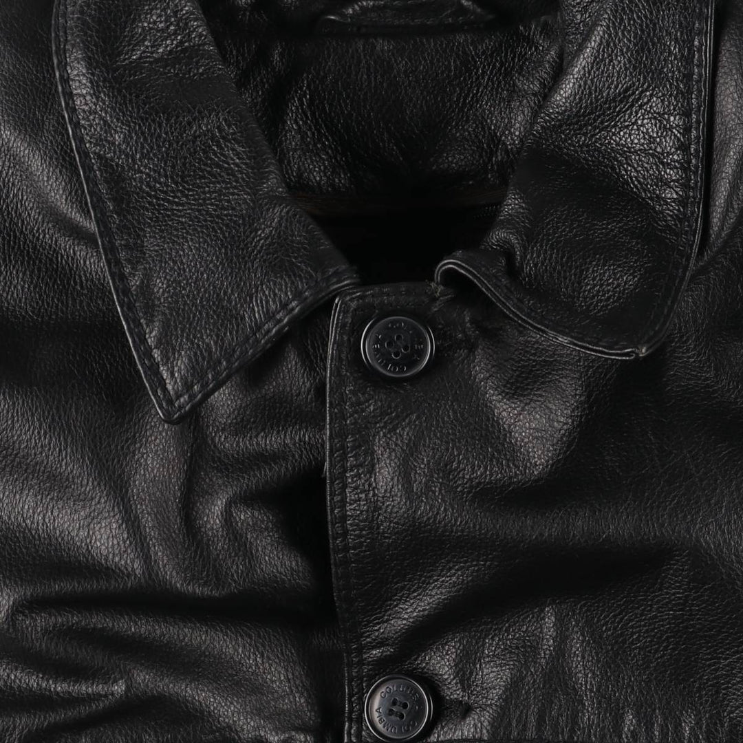 00'S Columbia Leather Coat Men's XL genuine leather black type Vintage Second Hand