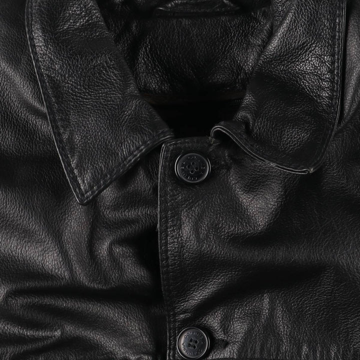 00'S Columbia Leather Coat Men's XL genuine leather black type Vintage Second Hand