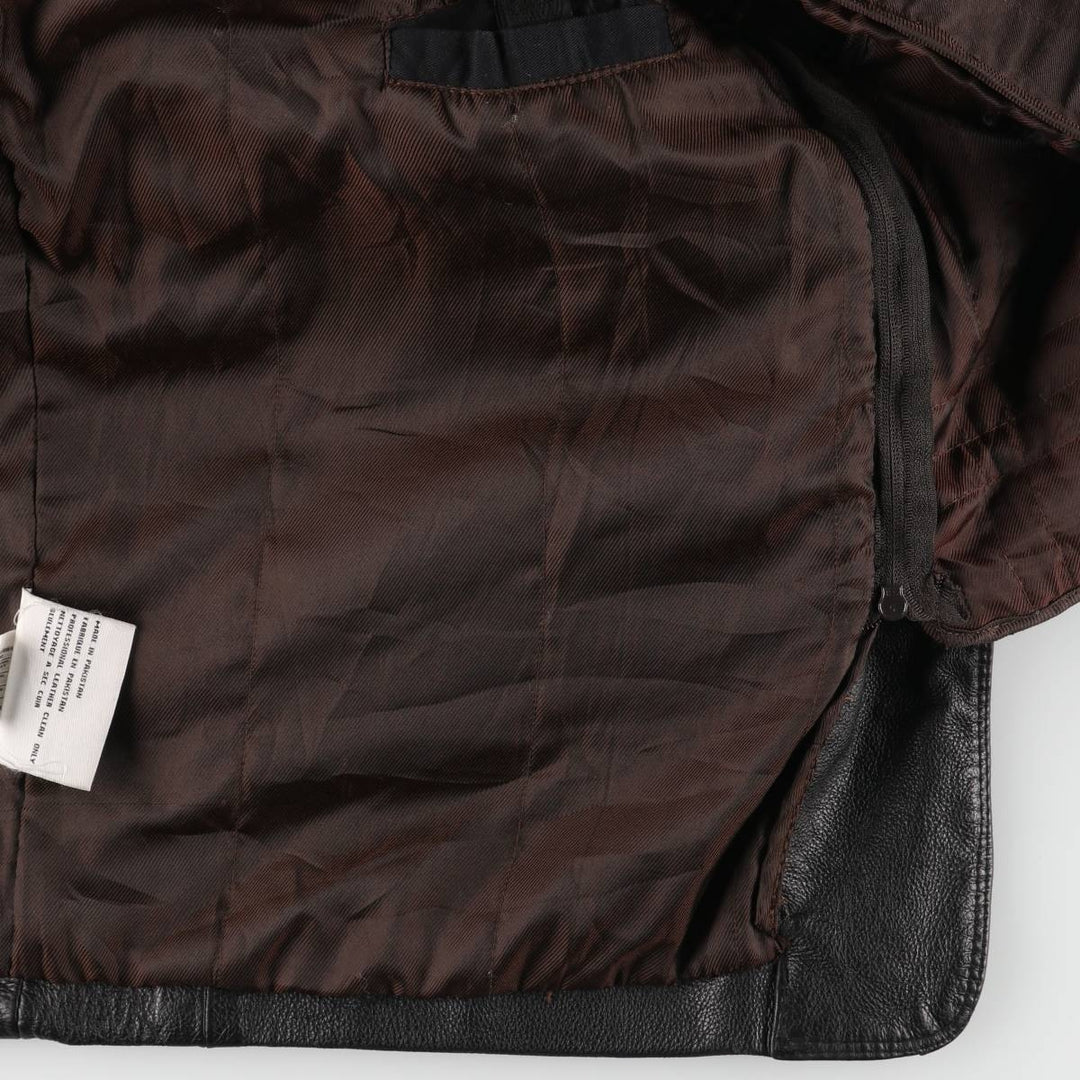 00'S Columbia Leather Coat Men's XL genuine leather black type Vintage Second Hand