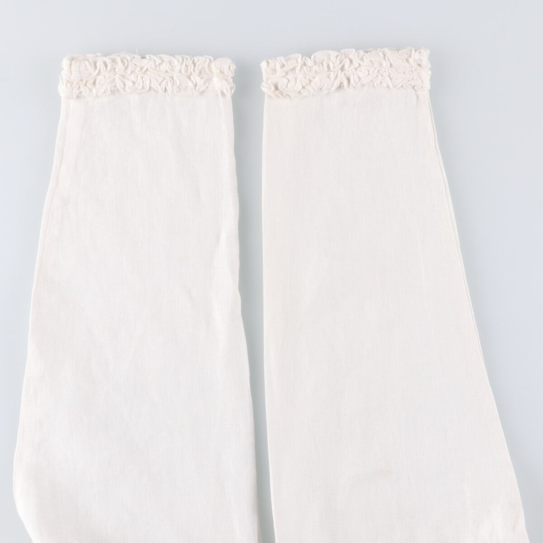 DANNY NOBLE Ruffled Round Collar Long Sleeve Linen Shirt, Made in USA, Women's Size Small linen white type Vintage Second Hand