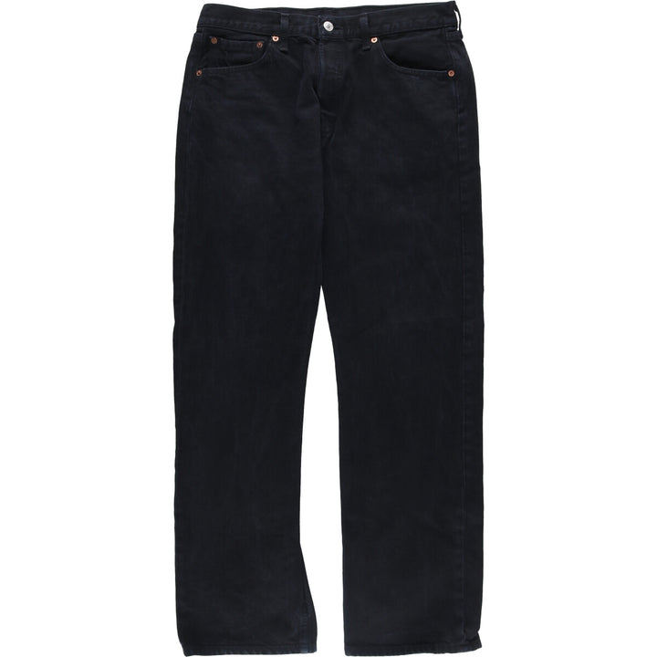 00'S Levi's 501 Euro model black denim straight denim pants for men, size W33 cotton black type Vintage Second Hand