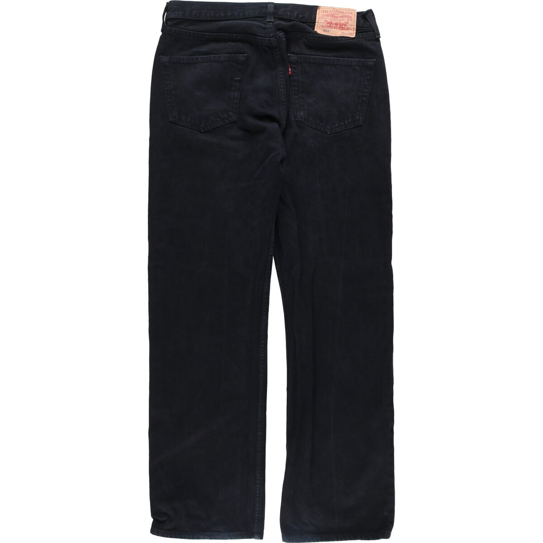 00'S Levi's 501 Euro model black denim straight denim pants for men, size W33 cotton black type Vintage Second Hand