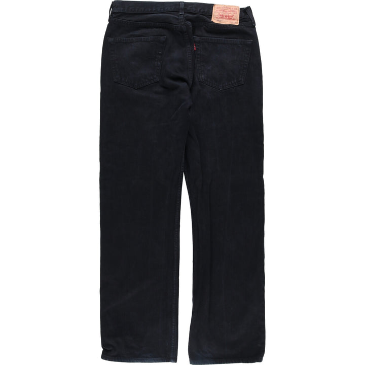 00'S Levi's 501 Euro model black denim straight denim pants for men, size W33 cotton black type Vintage Second Hand