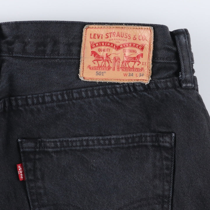 Levi's 501 Black Denim Straight Denim Pants for Men, W34 equivalent cotton black type Vintage Second Hand
