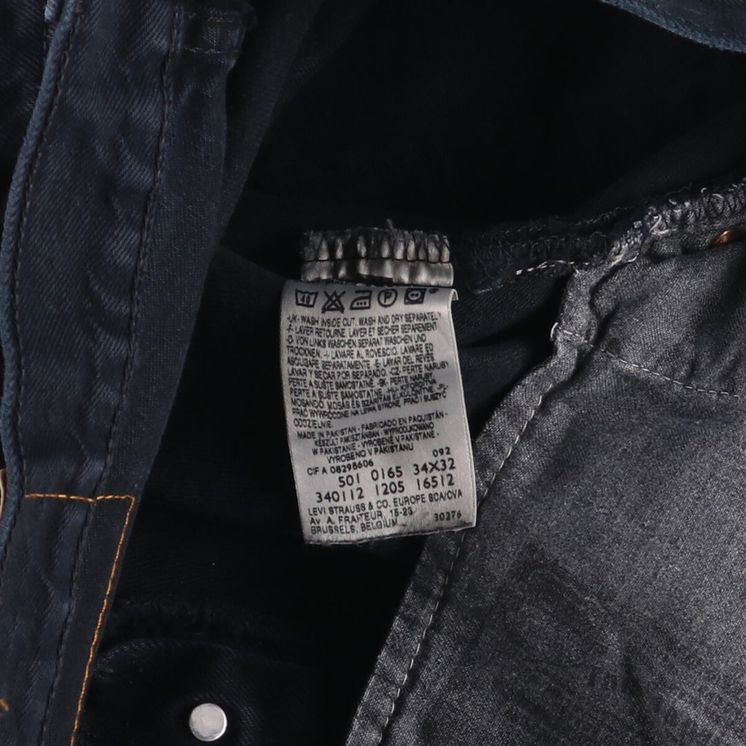 Levi's 501 Euro Model Black Denim Straight Denim Pants Men's W34 cotton black type Vintage Second Hand