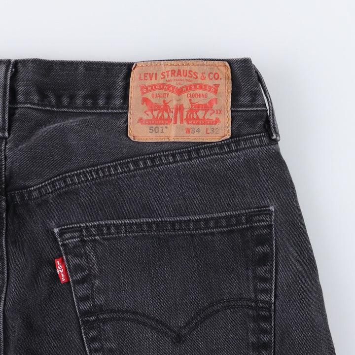 Levi's 501 Black Denim Straight Denim Pants for Men, W33 equivalent cotton black type Vintage Second Hand