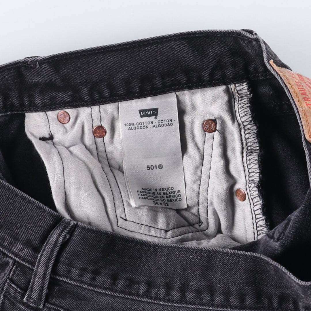 Levi's 501 Black Denim Straight Denim Pants for Men, W33 equivalent cotton black type Vintage Second Hand