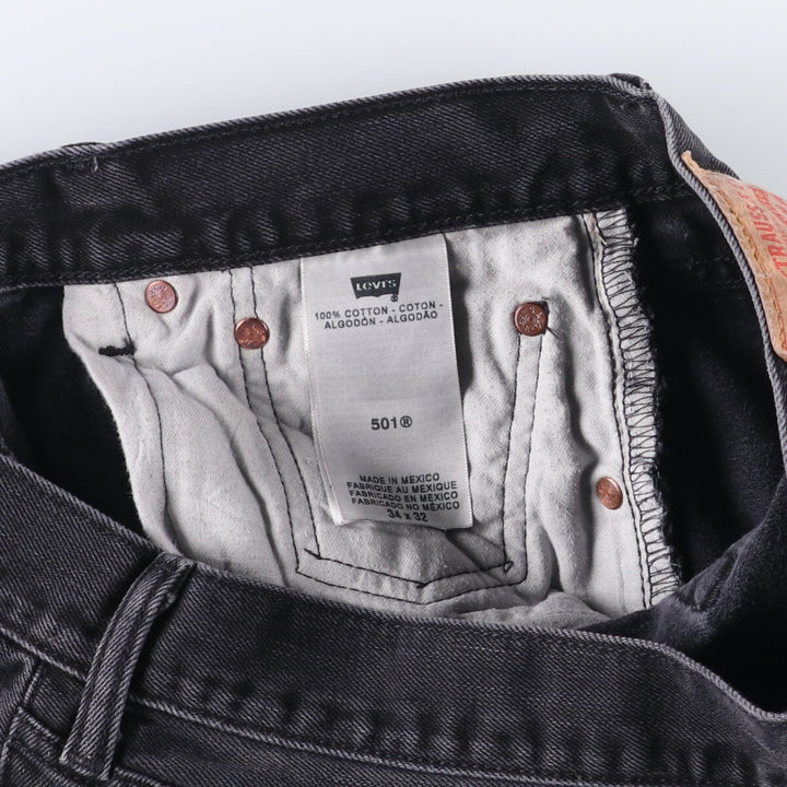 Levi's 501 Black Denim Straight Denim Pants for Men, W33 equivalent cotton black type Vintage Second Hand